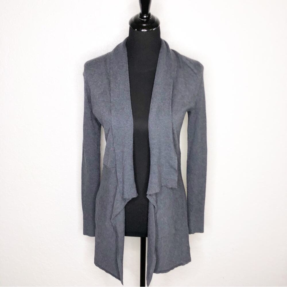 WHBM gray draped open front cardigan size Small